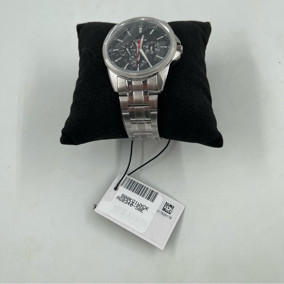 NIB Citizen Men’s Stainless Steel Quartz Chronograph Black Dial Watch AG8340-58E - Picture 2 of 8